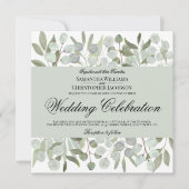 Eukalyptus & Foliage Boho Chic Wedding Einladung (Vorderseite)