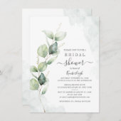 Eukalyptus Foliage Botanisches Script-Brautparty Einladung (Vorne/Hinten)