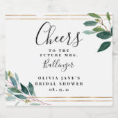 Eukalyptus Foliage-Brautparty Schaumweinetikett (Einzelnes Label)