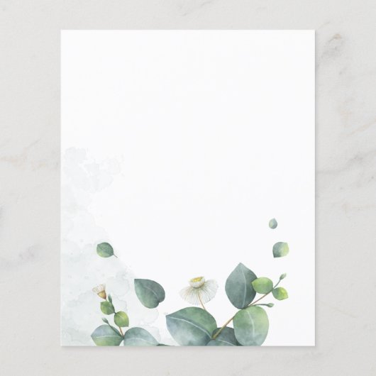 Eukalyptus Foliage Bridal Dusche Einladung (Rückseite)