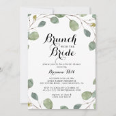Eukalyptus Foliage Brunch mit Brautdusche Einladung (Vorderseite)
