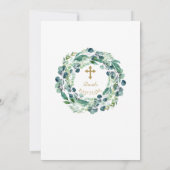 Eukalyptus Foliage Cross Baptisc Einladung (Rückseite)