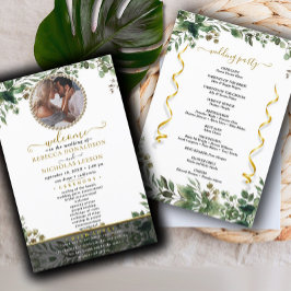 Eukalyptus Foliage Custom Foto Wedding Program