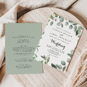 Eukalyptus Foliage Delight Front & Back Wedding Einladung