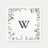 Eukalyptus Foliage Delight Monogram Wedkin Napkin Serviette (Vorderseite)