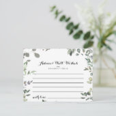 Eukalyptus Foliage Delight Wedding Advice Card Postkarte (Stehend Vorderseite)