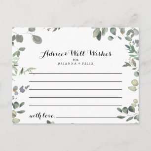 Eukalyptus Foliage Delight Wedding Advice Card Postkarte