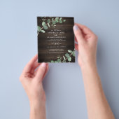 Eukalyptus foliage dunkelholz Hochzeit Flyer (Gruppe)