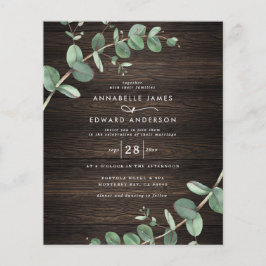 Eukalyptus foliage dunkelholz Hochzeit Flyer