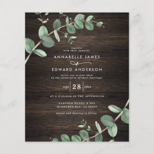 Eukalyptus foliage dunkelholz Hochzeit Flyer