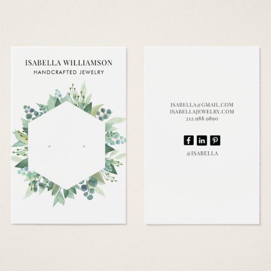 Eukalyptus Foliage Earring Juwelier Display (Vorne & Hinten)