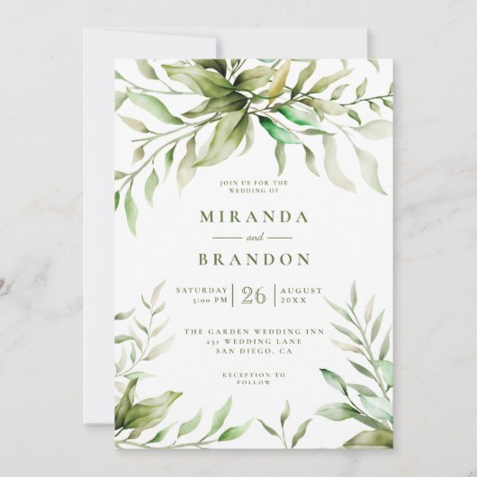 Eukalyptus Foliage Einladung (Vorderseite)