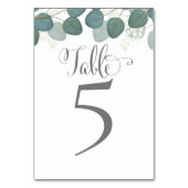 Eukalyptus Foliage Elegante Grünflächen Blätter Tischnummer (Rückseite)