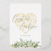 Eukalyptus foliage Formal Wedding Folieneinladung (Vorderseite)