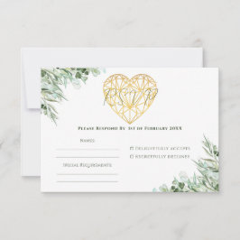 Eukalyptus foliage Formal Wedding RSVP Karte
