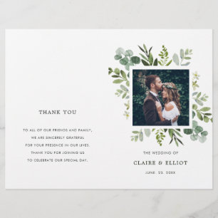Eukalyptus Foliage Foto Hochzeitsprogramm