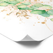 Eukalyptus Foliage Garland Gold Ballon Drinks Poster (Ecke)