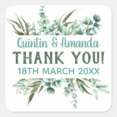 Eukalyptus Foliage-Gastgeschenk Quadratischer Aufkleber (Vorderseite)