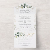 Eukalyptus Foliage Gold-Blätter All In One Einladung (Innen Boden)