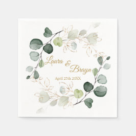 Eukalyptus Foliage Gold-Blätter Hochzeit Serviette