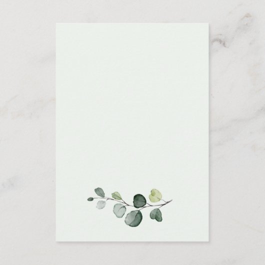 Eukalyptus Foliage Gold-Blätter Save the Date Begleitkarte (Rückseite)
