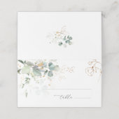 Eukalyptus Foliage Golden Floral Platzkarte (Außenseite Aufgefaltet)