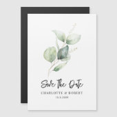 Eukalyptus Foliage Greenery Save the Date Magneteinladung (Vorne/Hinten)