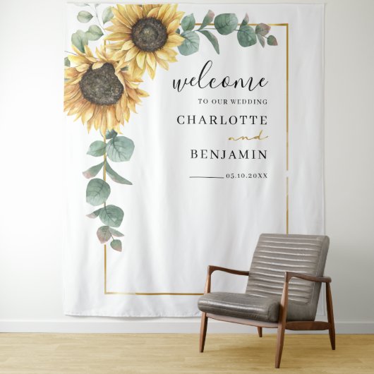 Eukalyptus Foliage Grüne Hochzeit Wandteppich (Beispiel)