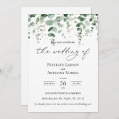 Eukalyptus Foliage Hochzeiteinladung Einladung (Vorne/Hinten)