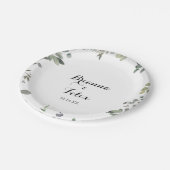 Eukalyptus Foliage Hochzeitstorte Pappteller (Schrägansicht)