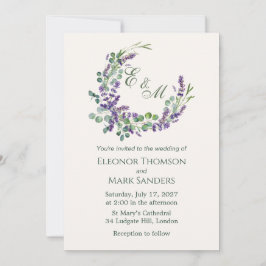 Eukalyptus Foliage Lavender Blume Hochzeit Einladung