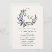 Eukalyptus Foliage Lavender Blume Hochzeit Einladung (Vorne/Hinten)