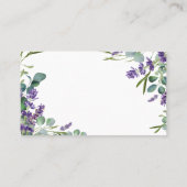 Eukalyptus Foliage Lavender Blume Hochzeit Platzkarte (Rückseite)