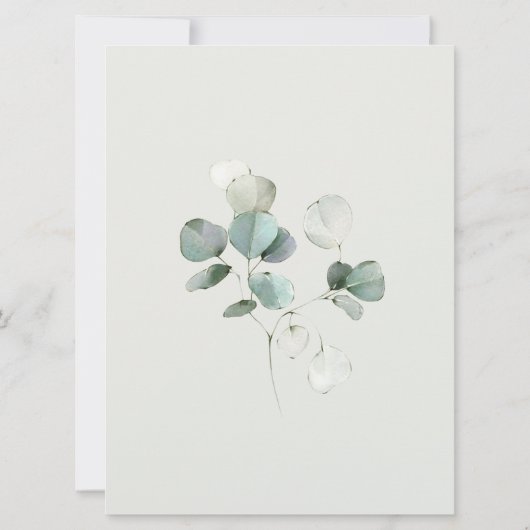 Eukalyptus Foliage Liebe ist ein süßes Hochzeitsze Einladung (Rückseite)