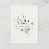 Eukalyptus Foliage Monogram Gift Registry Wedding Begleitkarte (Rückseite)
