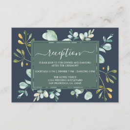 Eukalyptus Foliage Navy Botanische Hochzeit Begleitkarte