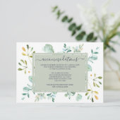 Eukalyptus Foliage Navy Botanische Hochzeit Begleitkarte (Stehend Vorderseite)