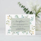 Eukalyptus Foliage Navy Botanische Hochzeit Begleitkarte (Stehend Vorderseite)