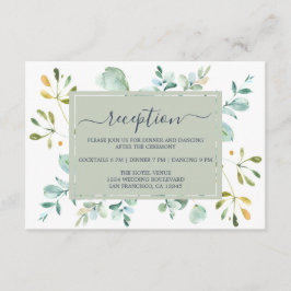 Eukalyptus Foliage Navy Botanische Hochzeit Begleitkarte