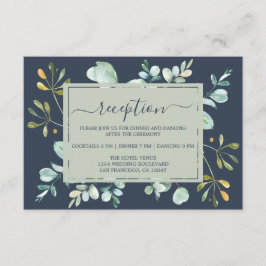 Eukalyptus Foliage Navy Botanische Hochzeit Begleitkarte