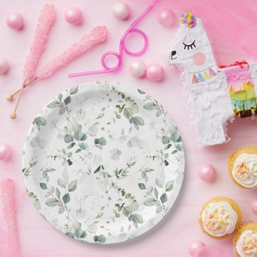 Eukalyptus Foliage Pappteller (Party)