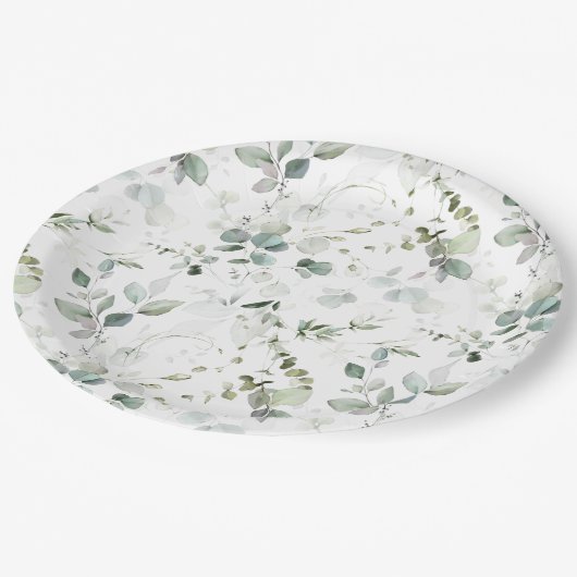 Eukalyptus Foliage Pappteller (Schrägansicht)
