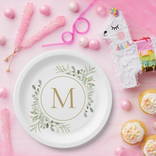 Eukalyptus Foliage Pappteller (Party)