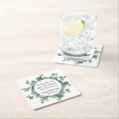 Eukalyptus Foliage Personalisiert Wedding Rechteckiger Pappuntersetzer (Vor Ort)