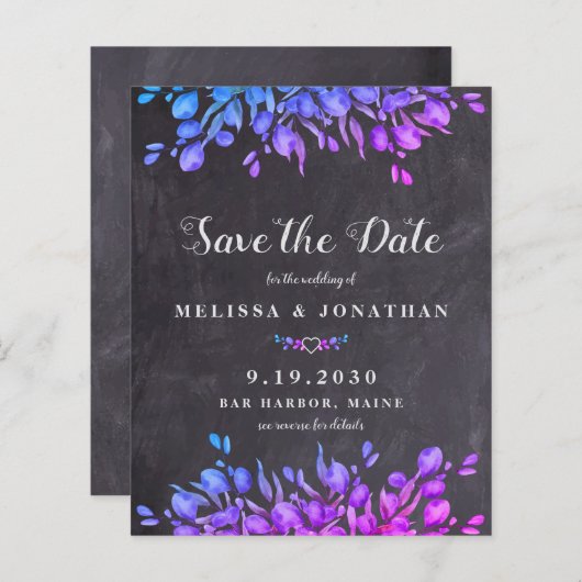 Eukalyptus Foliage QR-Code Save the Date Inv. (Vorne/Hinten)