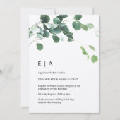 Eukalyptus Foliage Rustic Kraft Initials Wedding Einladung (Vorderseite)