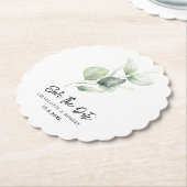 Eukalyptus Foliage Save the Date Minimalistisch Untersetzer (angewinkelt)