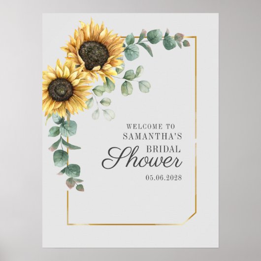 Eukalyptus Foliage Script-Brautparty Poster (Vorne)