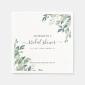 Eukalyptus Foliage Script Greenery Brautparty Serviette (Vorderseite)
