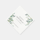 Eukalyptus Foliage Script Greenery Brautparty Serviette (Ecke)